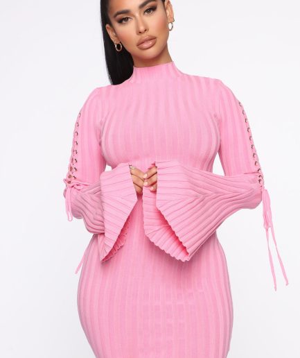 Next To Me Knit Dress - Pink
