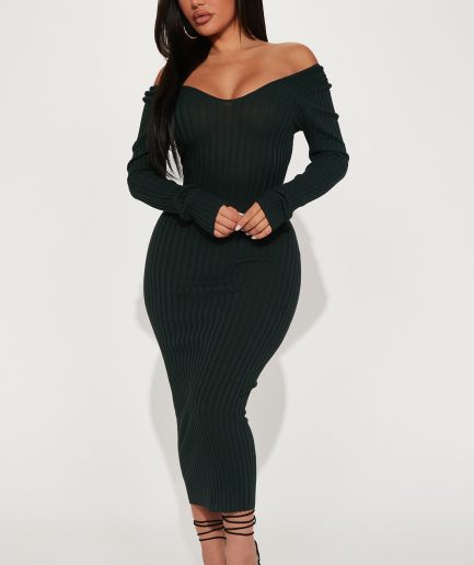 Kallan Knit Dress - Hunter Green