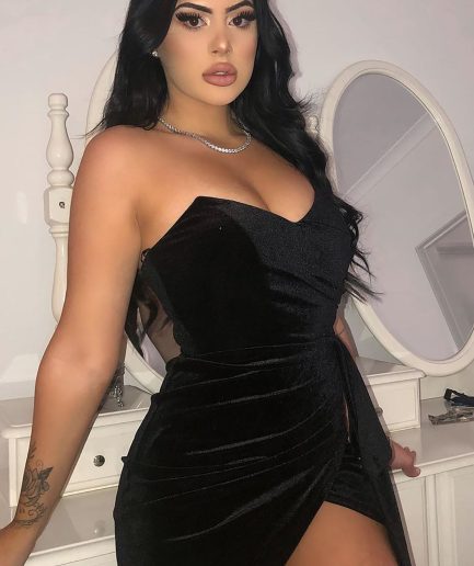 Sweet Revenge Velvet Mini Dress - Black